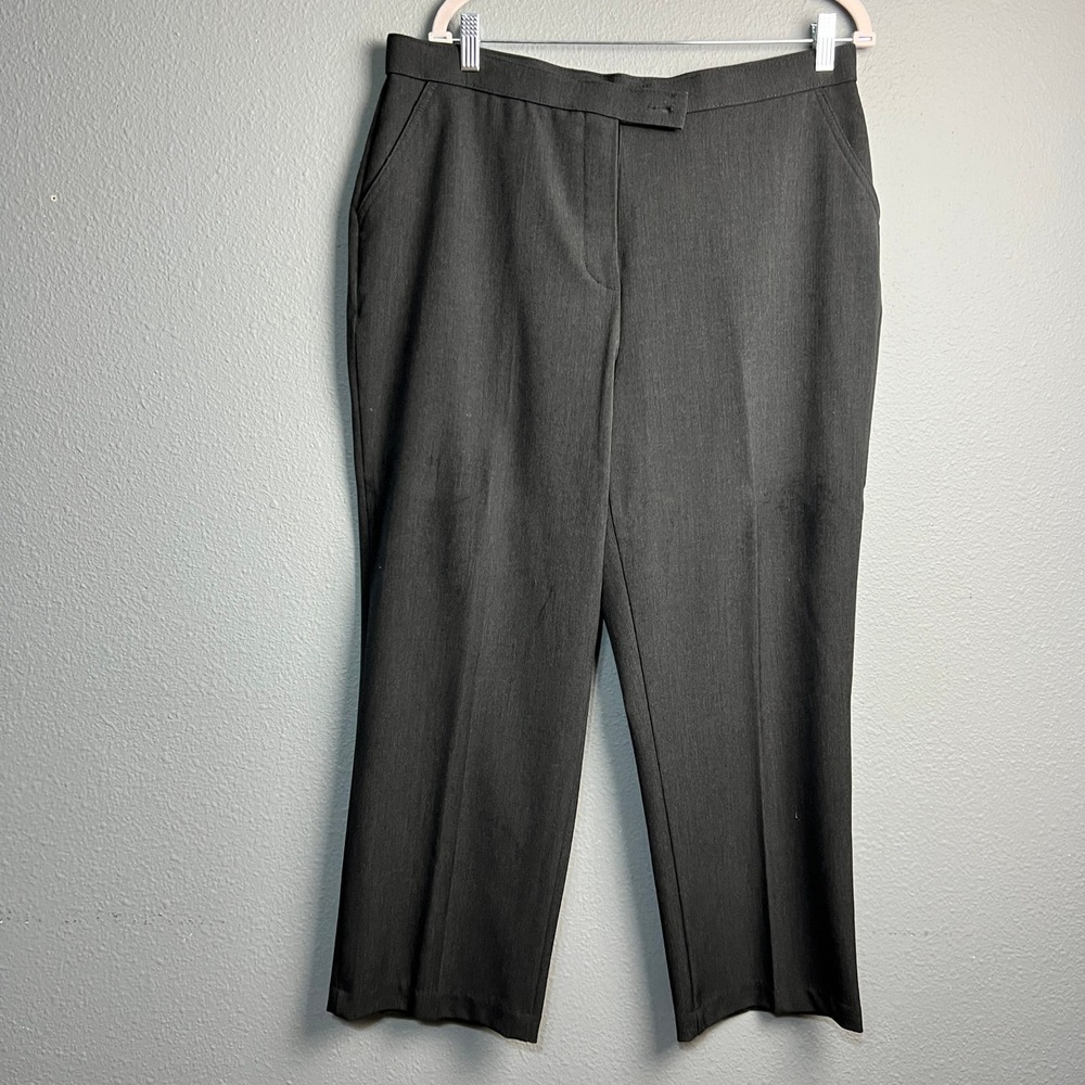 Investments Petites Gray Tailored Career Office Pants Women's Sz‎ 16P Flat Front